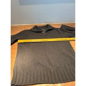 Vintage Polo Ralph Lauren 1/4 Zip Sweater Mens Medium Gray Ribbed Mock Neck